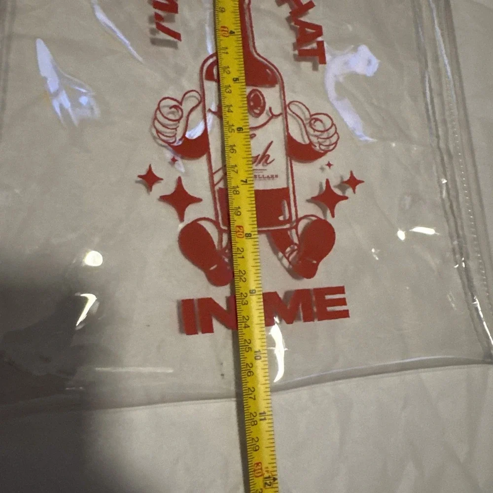 Josh Wine Cellars - Clear Tote Hand Bag With Red Handle Straps - Cartoon Logo